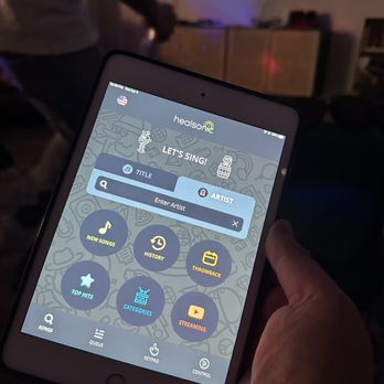 Dots Space - Choose your songs through this or on an app you can download to your phone - Karaoke Near Me - Los Angeles, California