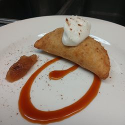 Chefé Productions - Apple Cheesecake Empanada with Salted Caramel and Soft Cream