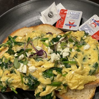 Brunetti - Scrambled egg and veggies on toast - Cafes Near Me - Melbourne, VIC Brunetti - Scrambled egg and veggies on toast - Cafes Near Me - Melbourne, VIC