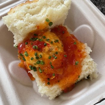 Bang Bang Pie & Biscuits - Smothered Biscuit - pimento cheese & pepper jelly - Bakeries Near Me - Chicago, Illinois