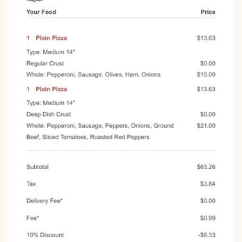 Roman Gourmet - Price breakdown. - Pizza Near Me - Maplewood, New Jersey Roman Gourmet - Price breakdown. - Pizza Near Me - Maplewood, New Jersey