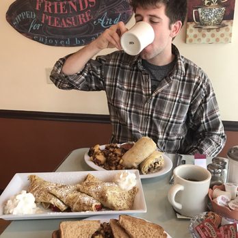 The Parkside Cafe - 4 One egg, bacon, home fries and wheat toast, Crepees with Strawberry and Cream, and a Breakfast Burrito with sausage - Cafes Near Me - Bristol, Connecticut