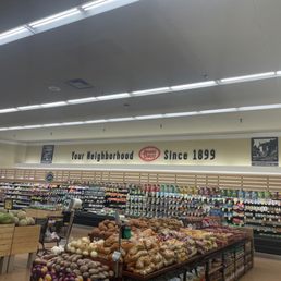 a produce section in a grocery store