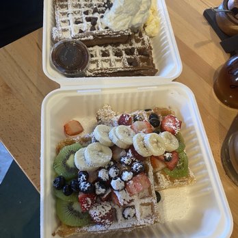 Waffle and Berry - Aloha chocolate and berries and cream made for a lactose intolerant kid (Cal had all the ice cream on the side)! Yummmmm - Waffles Near Me - Honolulu, Hawaii Waffle and Berry - Aloha chocolate and berries and cream made for a lactose intolerant kid (Cal had all the ice cream on the side)! Yummmmm - Waffles Near Me - Honolulu, Hawaii