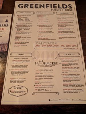 Menu photo 1 Greenfields Gastro Public House Nepean, ON Menu photo 1 Greenfields Gastro Public House Nepean, ON