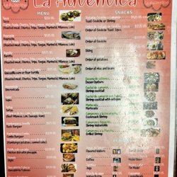 La Autentica - Menu
