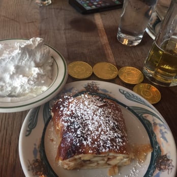 Peter Luger - Apple Strudel with that Schlag! The Schlag is a dessert in and of itself. - Steakhouses Near Me - Brooklyn, New York Peter Luger - Apple Strudel with that Schlag! The Schlag is a dessert in and of itself. - Steakhouses Near Me - Brooklyn, New York