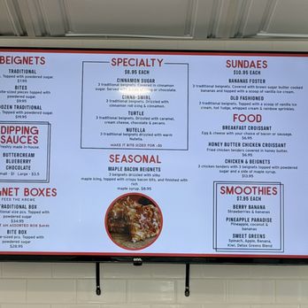 Beignets & Brew - Menu board - Desserts Near Me - Orlando, Florida