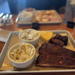 Kenova Smokehouse - Ribs, burnt ends, Mac and cheese, potato salad