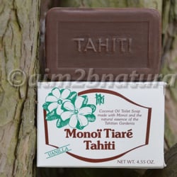 aim2bnatural - Vanilla Monoi Soap. For more product info visit www.aim2bnatural.co.uk