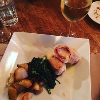Cacio E Pepe - Chicken stuffed with prosciutto and fontina, garlic spinach, and potatoes - Italian Near Me - New York, New York