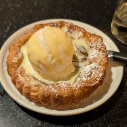 Pear Almond Tart with Mascarpone Gelato