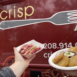 Crisp Food Truck - Pork tacos and fried green tomatoes