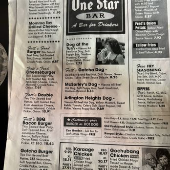 One Star Bar - Food menu - Dive Bars Near Me - Taylor, Michigan
