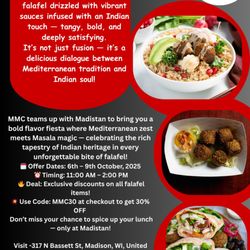 Madistan - 30% Discount from Oct 6-9 from 11 am to 2 pm on all Falafel menu.