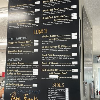 Papa Frank's - Menu - Mexican Near Me - Albuquerque, New Mexico