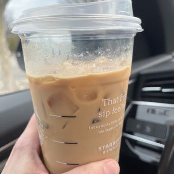Starbucks - Venti drink, light ice means significantly less coffee. Poor value for the cost. - Coffee & Tea Near Me - West Caldwell, New Jersey