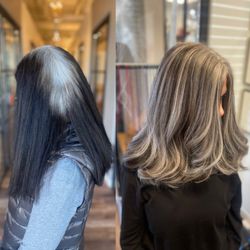 Glo Extensions - Salt and pepper using absolutely zero hair color, only silver  extensions