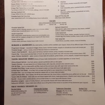 Fireside Tavern - the dinner menu - Bars Near Me - Costa Mesa, California