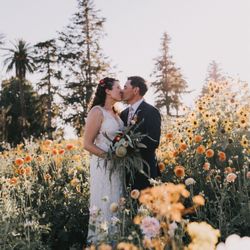Soil and Sea Photography - Wedding couple in flower field