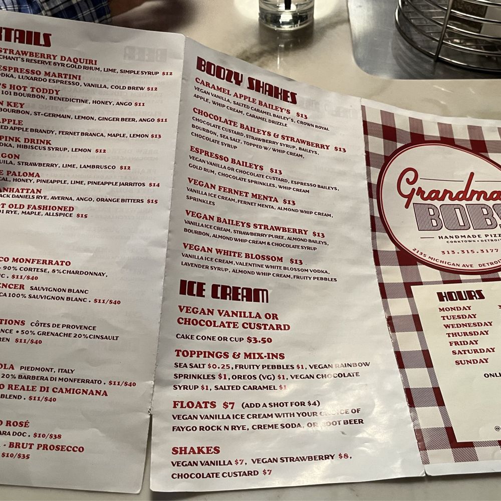 Grandma Bob's - Menu - Pizza Near Me - Detroit, Michigan Grandma Bob's - Menu - Pizza Near Me - Detroit, Michigan
