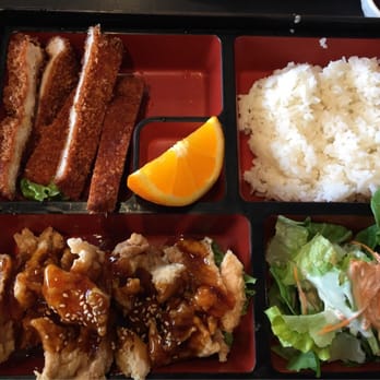 Komachi Sushi - Lunch bento box special $8.95 (choice of two) pork katsu and sesame chicken. Comes with rice, salad, and miso soup - Japanese Near Me - Lodi, California Komachi Sushi - Lunch bento box special $8.95 (choice of two) pork katsu and sesame chicken. Comes with rice, salad, and miso soup - Japanese Near Me - Lodi, California