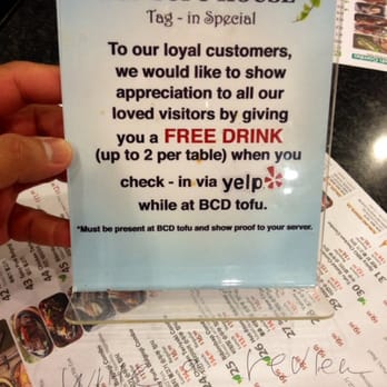 BCD Tofu House - Checked in and asked about the free drink but instead the server extorted me for a 5 star review..Bullshit Sneaky greedy Koreans - Korean Near Me - Irvine, California