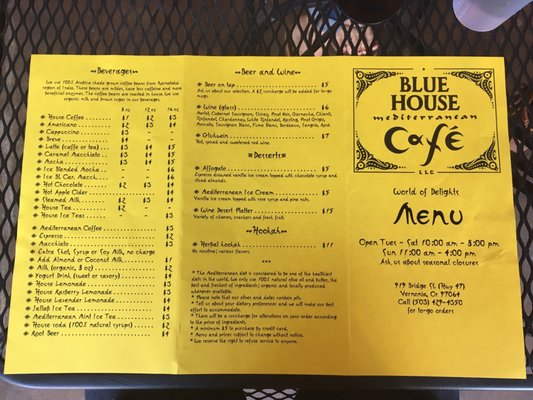Menu photo 8 Blue House Cafe Vernonia, OR