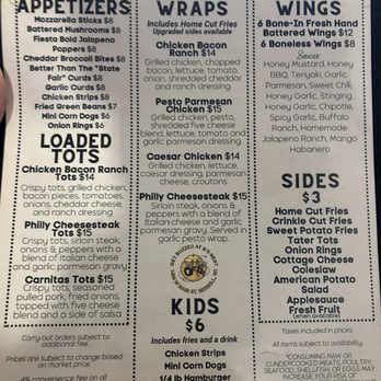 B's Nest - Menus - American Near Me - Merrill, Wisconsin