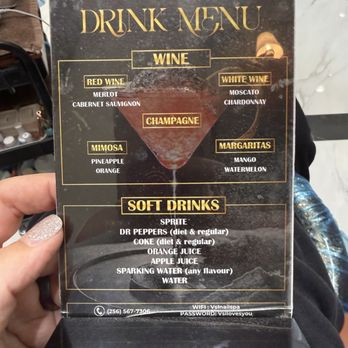 VSL Nail Spa Clift Farm - Drink menu - Nail Salons Near Me - Madison, Alabama
