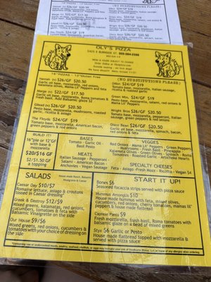Menu photo 1 Oly's Pizza Portland, OR Menu photo 1 Oly's Pizza Portland, OR