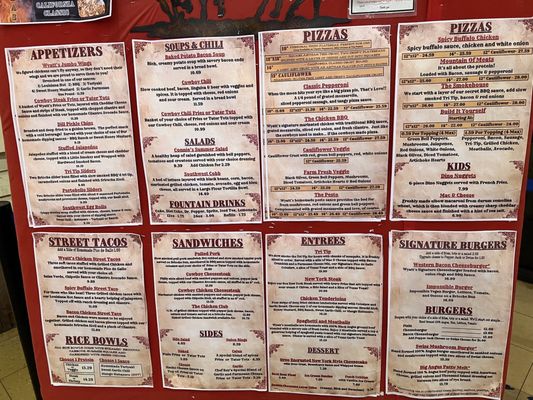 Menu photo 1 Wyatt's Grill & Saloon Big Bear Lake, CA
