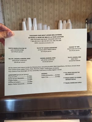 Menu photo 1 Thousand Oaks Meat Locker BBQ Thousand Oaks, CA Menu photo 1 Thousand Oaks Meat Locker BBQ Thousand Oaks, CA
