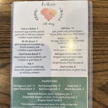 Ruthie's All-Day - Weekday menu - Barbeque Near Me - Arlington, Virginia Ruthie's All-Day - Weekday menu - Barbeque Near Me - Arlington, Virginia