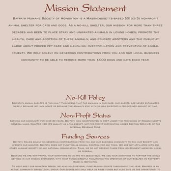 Baypath Humane Society - Mission Statement - Animal Shelters Near Me - Hopkinton, Massachusetts