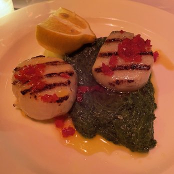 King - Scallops grilled with cima di rapa and chopped Italian chili - Italian Near Me - New York, New York