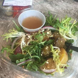 Beet salad and a side of veggies and hummus that weren't as good or fresh Beet salad and a side of veggies and hummus that weren't as good or fresh