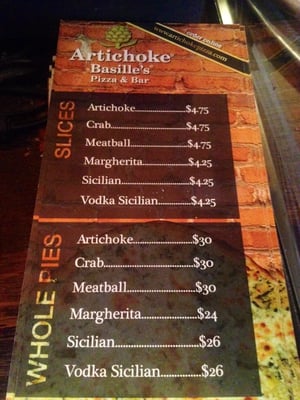 Menu photo 6 Artichoke Basille's Pizza New York, NY Menu photo 6 Artichoke Basille's Pizza New York, NY