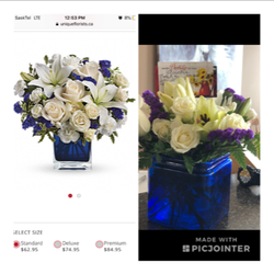Unique Florists - What i thought i ordered on the left, what was delivered on the right.. disqusting!!