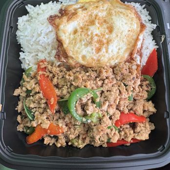 Love & Thai - Spicy Basil Chicken with Rice - Thai Near Me - Fresno, California