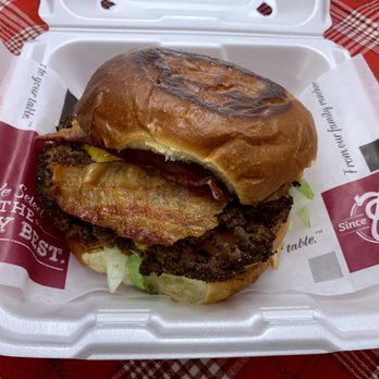 JLB Eatery Stella Link - Bacon avocado cheese burger. Under the patty was more than half an avocado! I only managed to eat half. - Burgers Near Me - Houston, Texas JLB Eatery Stella Link - Bacon avocado cheese burger. Under the patty was more than half an avocado! I only managed to eat half. - Burgers Near Me - Houston, Texas