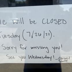 Grivet Outdoors - Note stating they are closed