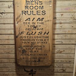 11th Street Cowboy Bar - Something to read while you're takin' a piss.