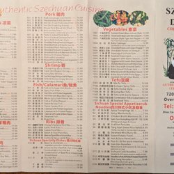 Sichuan Dynasty - Menu - page 1 of 2
