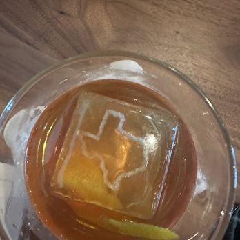Haywire  - Haywire drink with Texas ice cube - New American Near Me - Houston, Texas