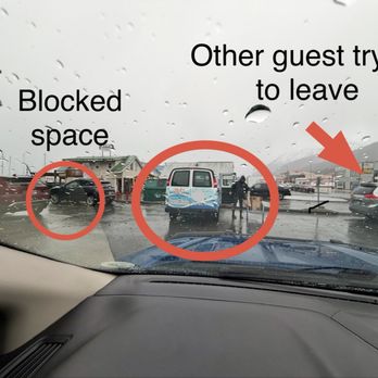 Harbor 360 Hotel - Company ban blocking guest and parking spot - Hotels Near Me - Seward, Alaska