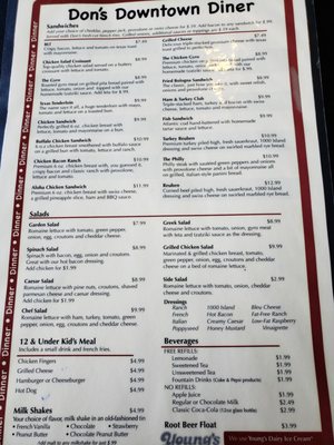 Menu photo 6 Don's Downtown Diner Bellefontaine, OH