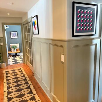 O.A Construction - Recently finished entry and hallway with two colors Slliper Satin on top and French Grey at the bottom!Just WOW! - Painters Near Me - Chicago, Illinois O.A Construction - Recently finished entry and hallway with two colors Slliper Satin on top and French Grey at the bottom!Just WOW! - Painters Near Me - Chicago, Illinois
