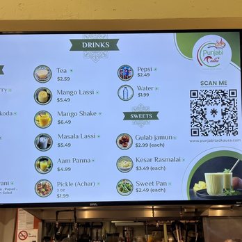 Punjabi Tadka - Menu: Drinks - Vegetarian Near Me - Bellevue, Washington