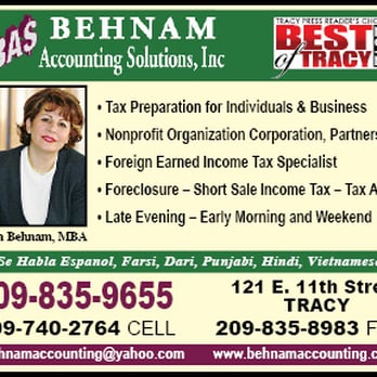 Behnam Accounting Solutions - Accountants Near Me - Tracy, California